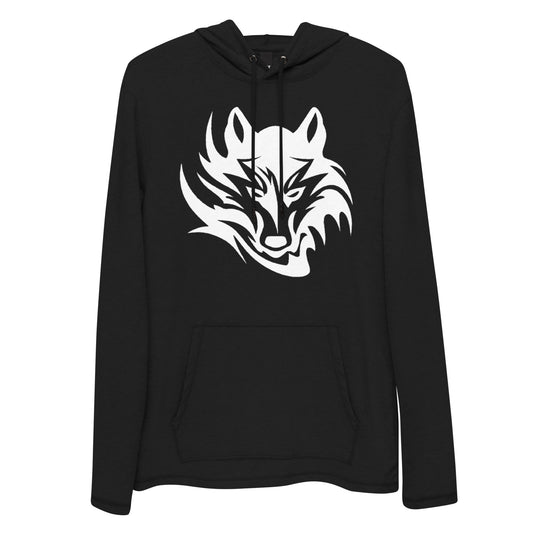 Unisex Lightweight Hoodie Tribal Wolf WH | Multiple Colors | District DT571