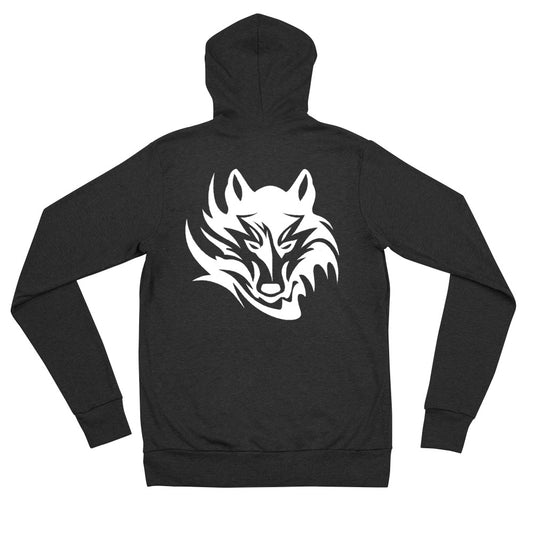 Unisex Zip Hoodie Tribal Wolf WH | Multiple Colors | Bella + Canvas