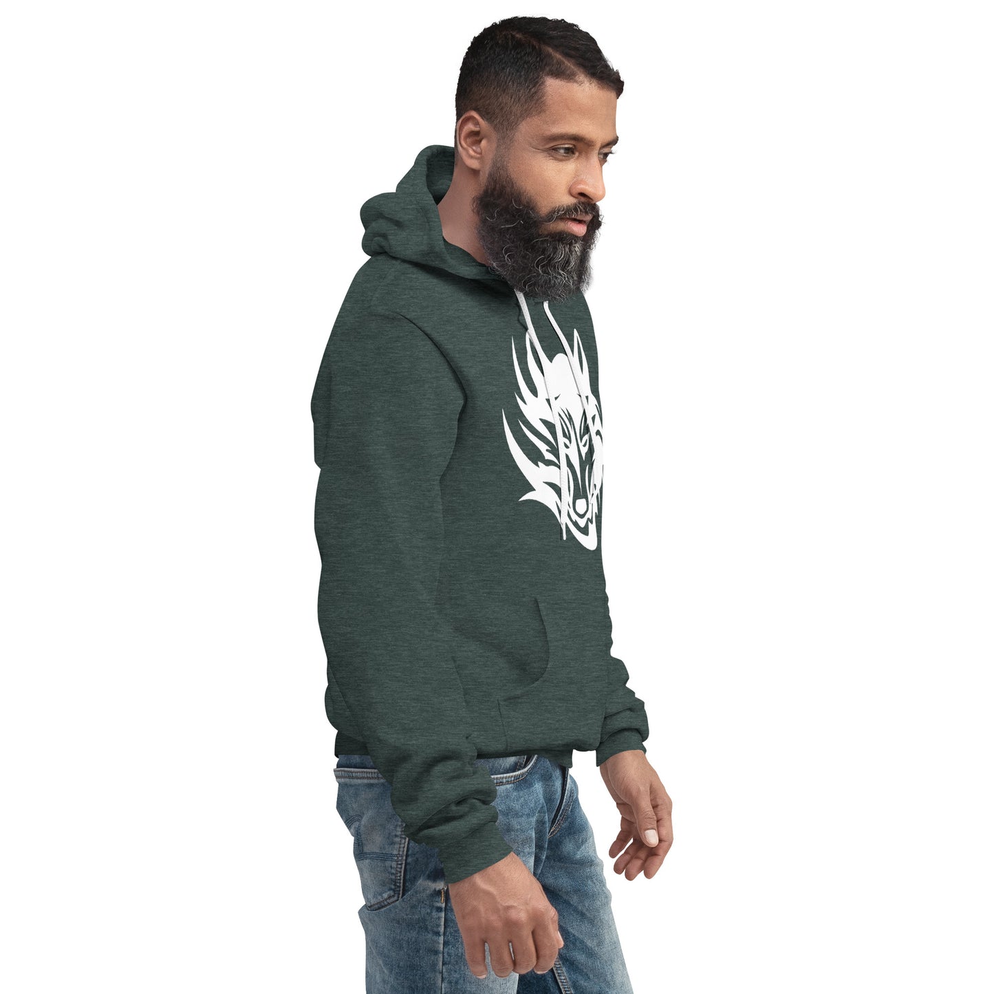 Unisex Hoodie Tribal Wolf WH | Multiple Colors | Bella + Canvas